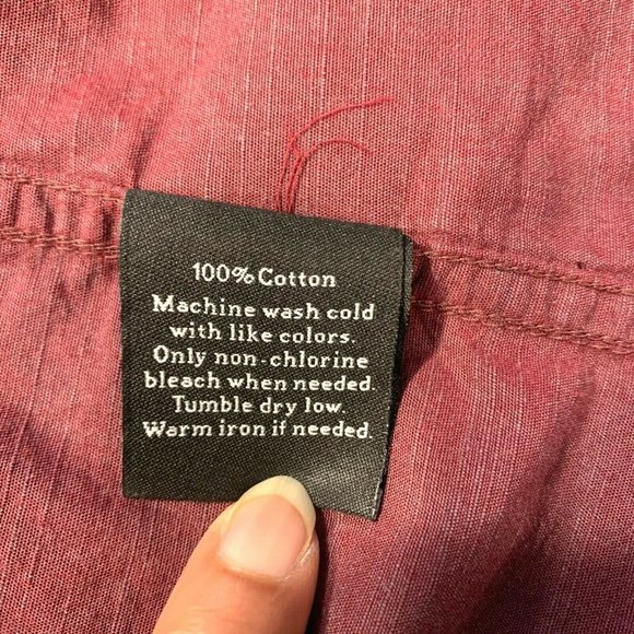 Rock & Republic Button Up Shirt Short Sleeve Cotton Flap Pockets Maroon XL NWOT - Picture 6 of 12